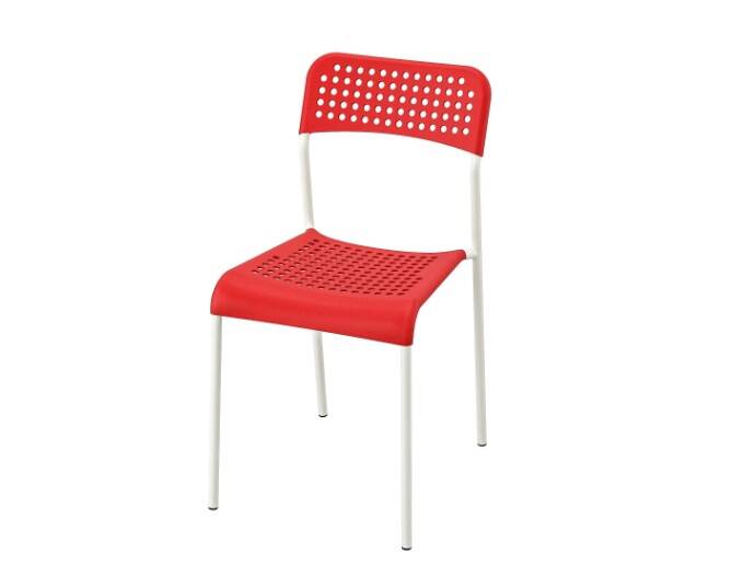 Adde plastik sandalye, kırmızı-beyaz