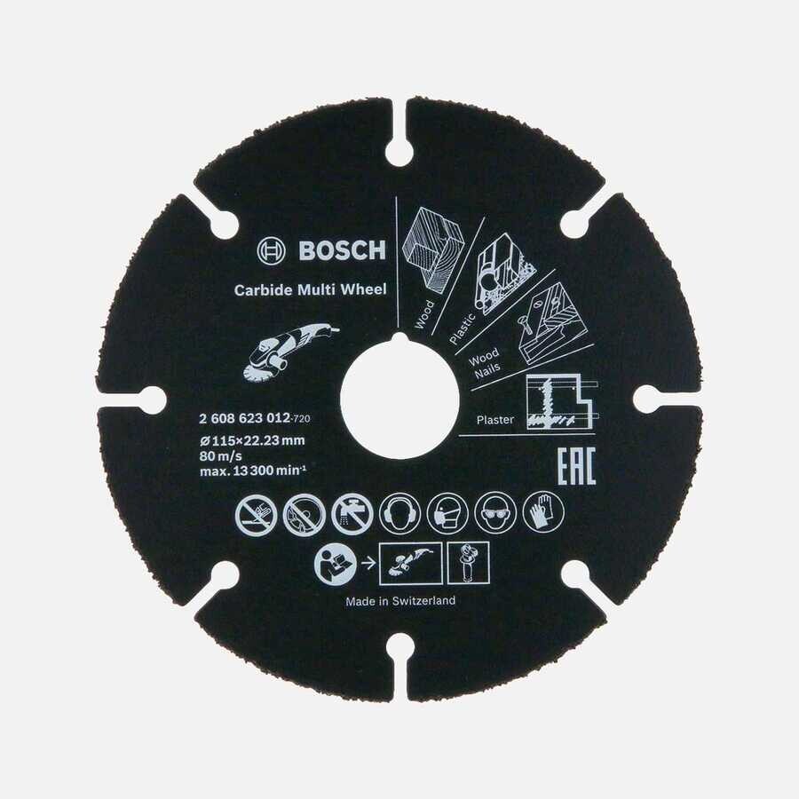 Bosch Carbide Multiwheel, Taşlama Makineleri İle Ahşap Ve Plastiği Güvenli Kesme Bıçağı 115Mm - Thumbnail