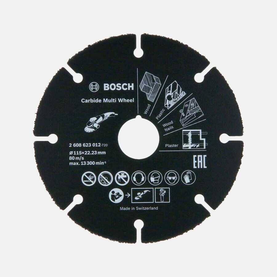 Bosch Carbide Multiwheel, Taşlama Makineleri İle Ahşap Ve Plastiği Güvenli Kesme Bıçağı 115Mm