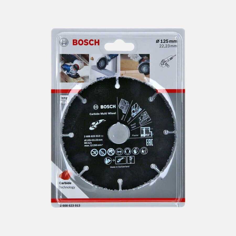 Bosch - Bosch Carbide Multiwheel Taşlama Makineleri İle Ahşap Ve Plastiği Güvenli Kesme Bıçağı 125Mm
