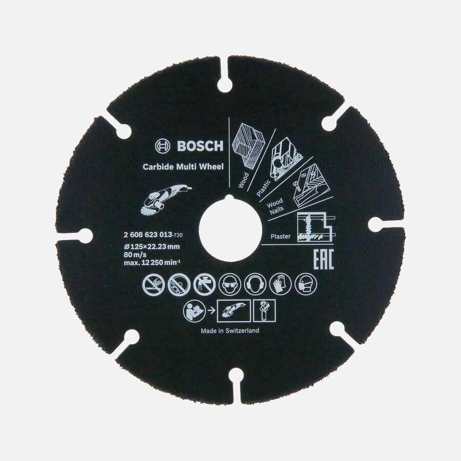 Bosch Carbide Multiwheel Taşlama Makineleri İle Ahşap Ve Plastiği Güvenli Kesme Bıçağı 125Mm - Thumbnail