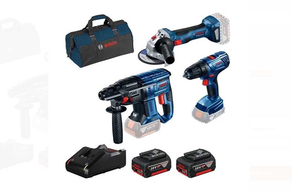  Bosch Gbh 180-lı + Gsr 180-lı + Gws 180-lı + 2x4.0ah + Gal 18v-40 + Raf Bag