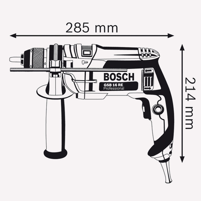 Bosch GSB-16RE Profesyonel 750W 18 mm Darbeli Matkap - Thumbnail