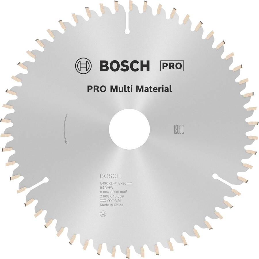 Bosch Professional Accessories - Standard For Serisi Çoklu Malzeme için Daire Testere Bıçağı 190 * 30 mm 54 Diş