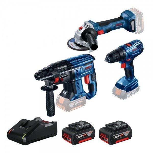 Bosch - Bosch Profesyonel 3 Lü Set GBH 180 + GSR 180 + GWS 180 2x4.0 Ah