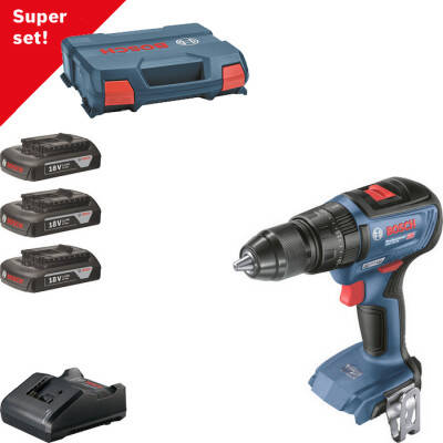 Bosch Profesyonel GSB-18V-50 18V 2 Ah Li-ion Darbeli 3 Akülü Vidalama