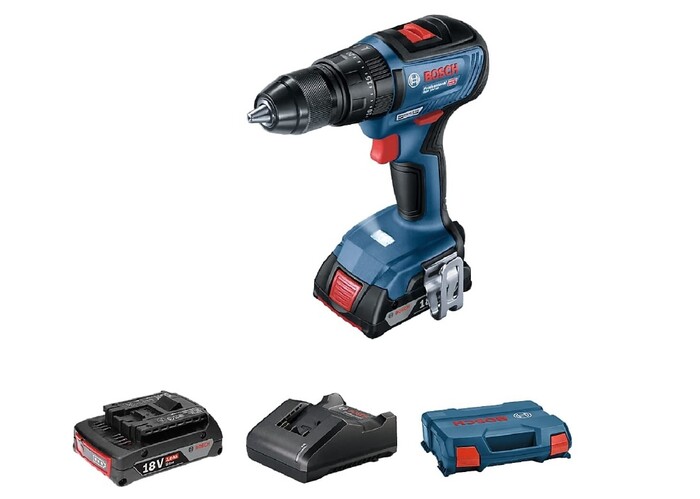 Bosch - Bosch GSB 18V-50 2x2 Ah Akülü Darbeli Vidalama Makinesi