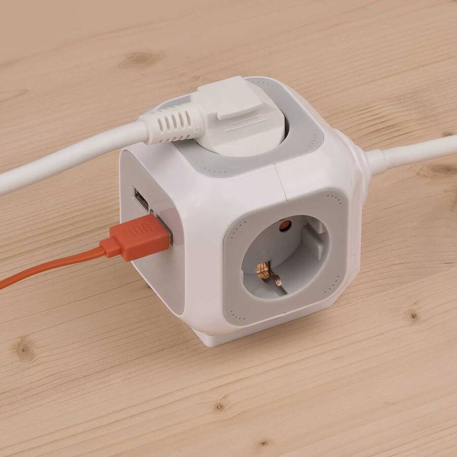 Brennenstuhl Alea Power 1,4 metre Küp 4'lü 2 Usb'li Priz