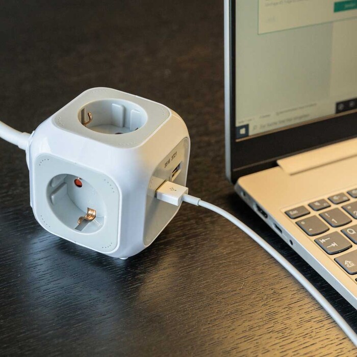 Brennenstuhl Alea Power 1,4 metre Küp 4'lü 2 Usb'li Priz - Thumbnail