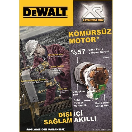 Dewalt DCD796D2-QW 18V/2.0Ah Li-ion Çift Akülü Kömürsüz Profesyonel Darbeli Matkap - Thumbnail