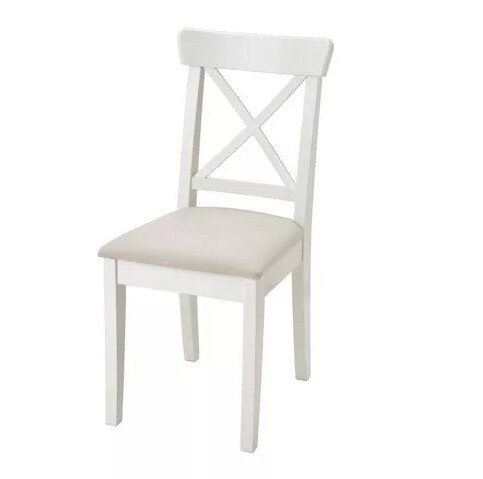 ikea - INGOLF Sandalye Beyaz-Hallarp Bej