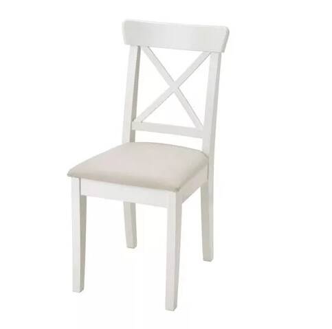 INGOLF Sandalye Beyaz-Hallarp Bej