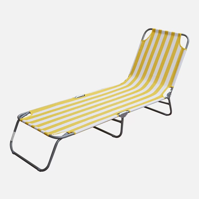 Sunfun - Katlanır Şezlong Beyaz Sarı