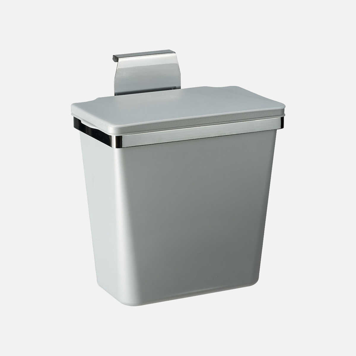  Metal Askılı Plastik Çöp Kovası Metal Gri 11lt
