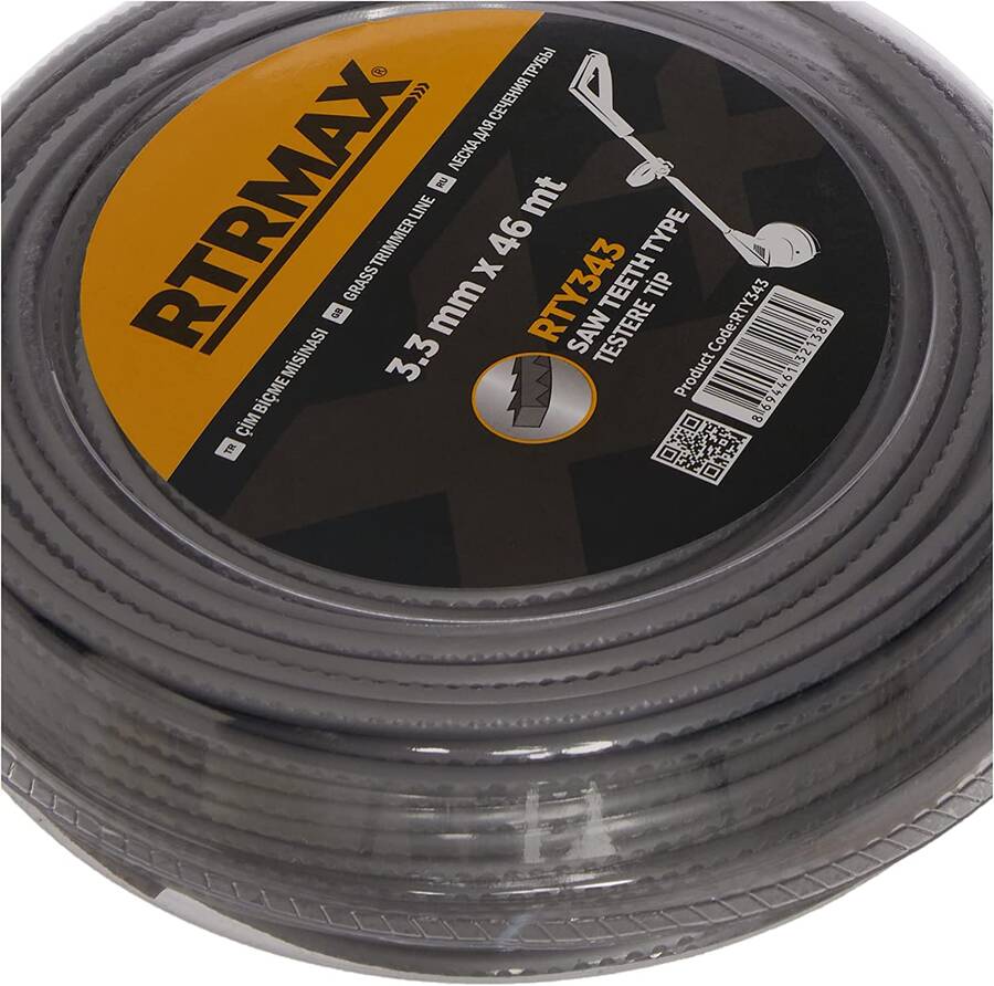 RTRMAX RTY343 3.3 mmx46M Tırpan Misinası Gri Testere, Sarı