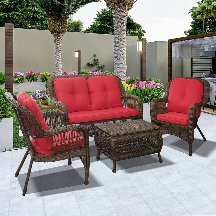 Sunfun - Sunfun Sunset Rattan 4 Parça Oturma Grubu