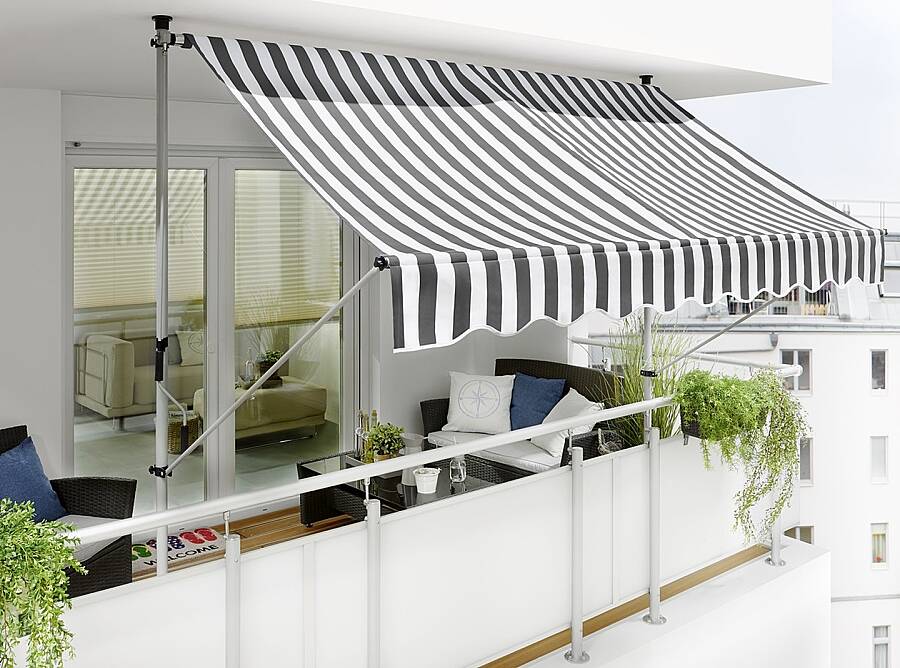 Sunfun Teleskopik Tente Gri-Beyaz 300x130 cm - 1