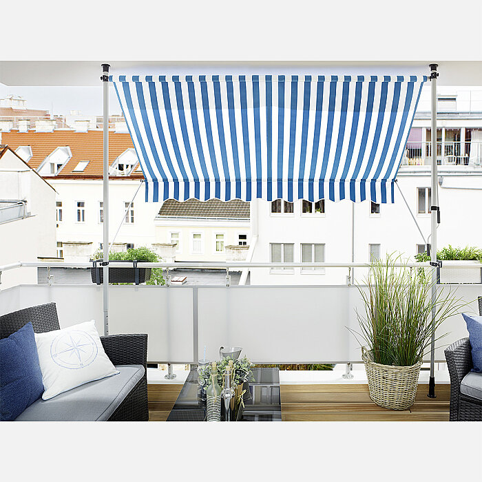 Sunfun Teleskopik Tente Mavi-Beyaz 300x130 cm