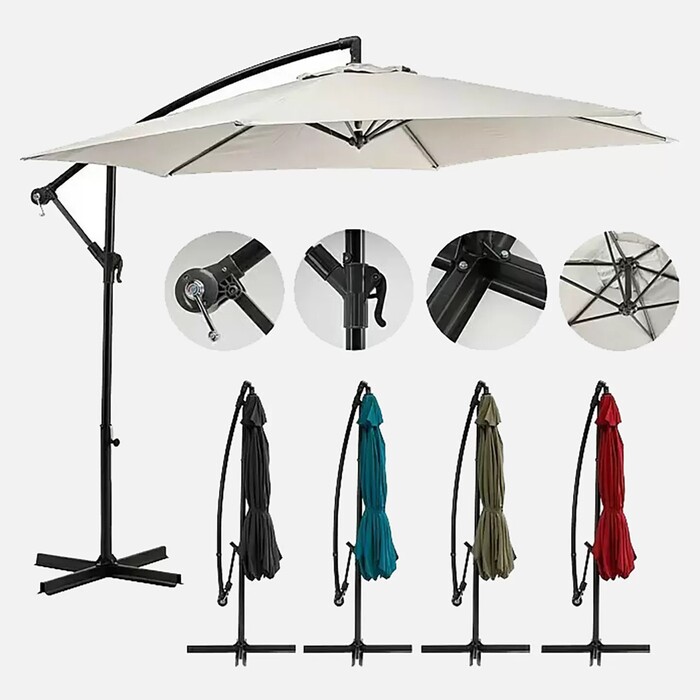 Sunfun Toscana Şemsiye Kahverengi 300 cm - Thumbnail