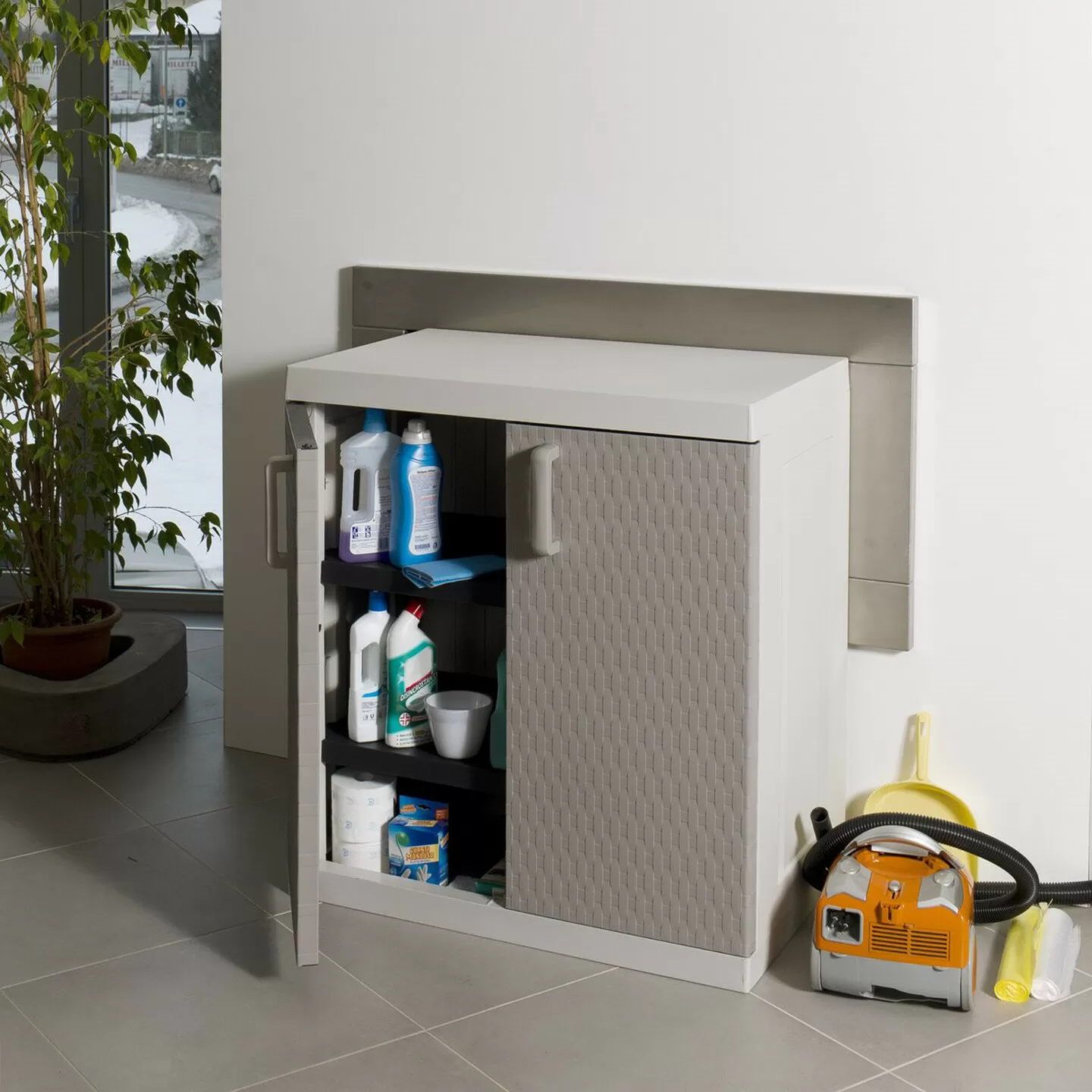 Toomax Rattan Mega Kısa 2 Raflı Plastik Dolap 89x54x96 cm Antrasit